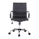 EQUIP CADEIRA DE ESCRITÓRIO ENCOSTO MÉDIO COR PRETA REVESTIMENTO DE PU DE ALTA QUALIDADE ERGONÔMICO