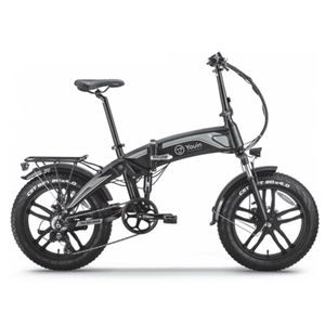 bicicleta electrica youin youride dakar - urban - fat 20" x 4 - bat. integrada y extraible - negro/rojo