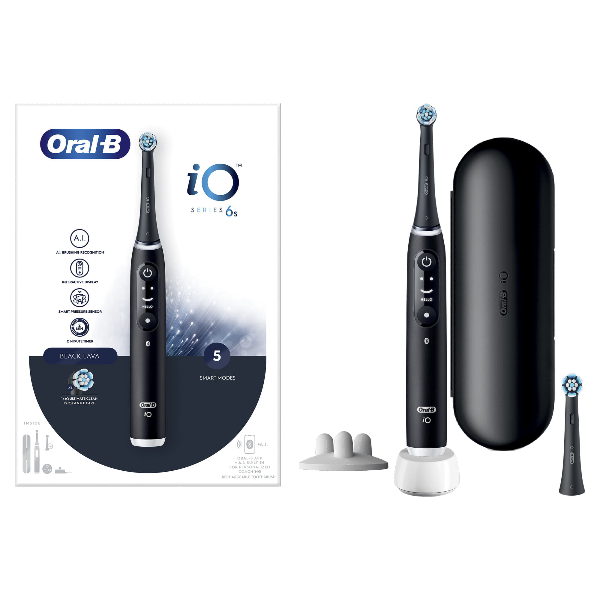 CEPILLO DENTAL ELECTRICO BRAUN ORAL-B IO 6S NEGRO - PCBox