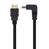 Cabo HDMI AISENS V2.0 Angulado Premium de alta velocidade / HEC 4K a 60 Hz 18 Gbps, A/MA/M, preto, 1,0 m
