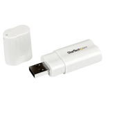 Adaptador Conversor De Placa De Som Estéreo USB Externo - Branco