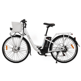 bicicleta electrica youin youride paris color blanco dise??o de paseo motor 36v 10ah lcd display