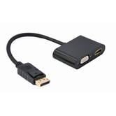 GEMBIRD DISPLAY PORT MASCULINO PARA HDMI FÊMEA + VGA FÊMEA CABO ADAPTADOR PRETO