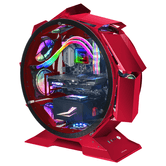 CASO MICROATX MARS GAMING MCORB VERMELHO DESIGN ESFÉRICO EXTREMO PREMIUM TEMPERATURA DE JANELA DE VIDRO DUPLO