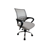 SILLA DE OFICINA EQUIP DE MALLA COLOR GRIS CLARO RECUBRIMIENTO PU DE ALTA CALIDAD DISE??O ERGONOMI