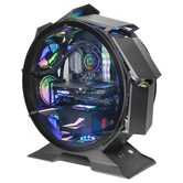 MARS GAMING MCORB PRETO MICROATX CASO EXTREMO DESIGN ESFÉRICO JANELA DE VIDRO DUPLO PREMIUM