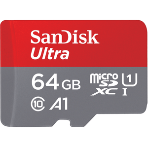 SANDISK ULTRA MICROSDXC 64GB + SD ADAPTER 140MB/S A1 CLASS10 IP
