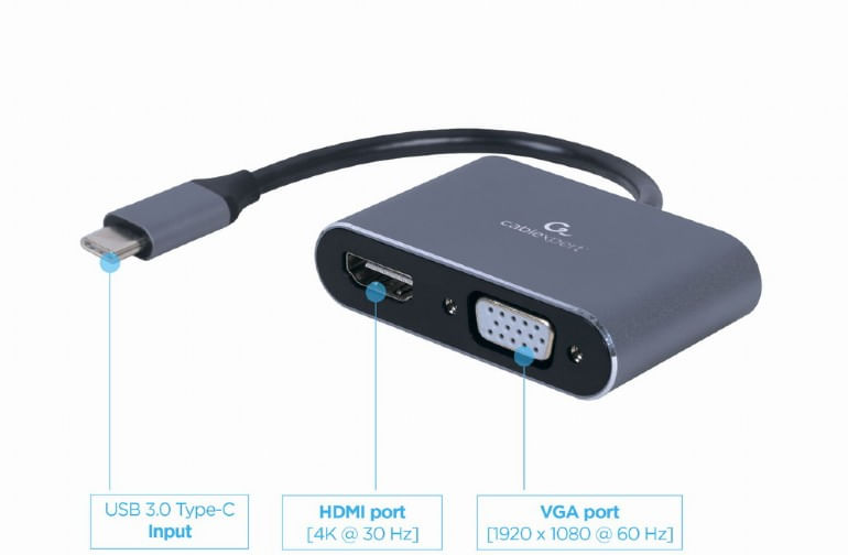 Adaptateur USB C vers VGA GEMBIRD A-CM-HDMIF-02-SV