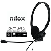 CONTROLE DE MICROFONE NILOX VOL AUSCULTADORES COM FIO PRETO