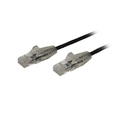 CABO CAT6 FINO DE 0,5 M - PRETO SNAGLESS - FIO DE COBRE 28 AWG