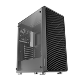 caja atx semitorre mars gaming mc-3000 black frontal metal mesh lateral de cristal templado sin fuente de alimentacion