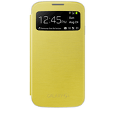 funda samsung galaxy s4 flip cover ventana frontal.sustituye tapa trasera/amarillo/ef-ci950byegww