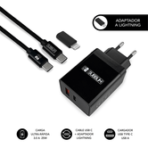 CARREGADOR INTELIGENTE PD25W+QC3.0+C A C/CABO LIGHTNING B