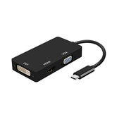 ADAPTADOR AISENS USB 3.1 TYPE-C MASCULINO PARA SVGA DVI HDMI 4K FEMININO 15CM PRETO A109-0343