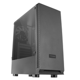 MARS GAMING  MCN2 Caja PC Gaming ATX Ventana Lateral Completa Rejilla Delantera Diseño Cámara Dual Ventilador Trasero 12cm Negro  Negro