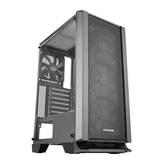 Gabinete de PC MARS GAMING MC-MASTER ATX Painel frontal de malha de metal Vidro temperado 4 ventiladores ultrassilenciosos de 120 mm Preto Preto